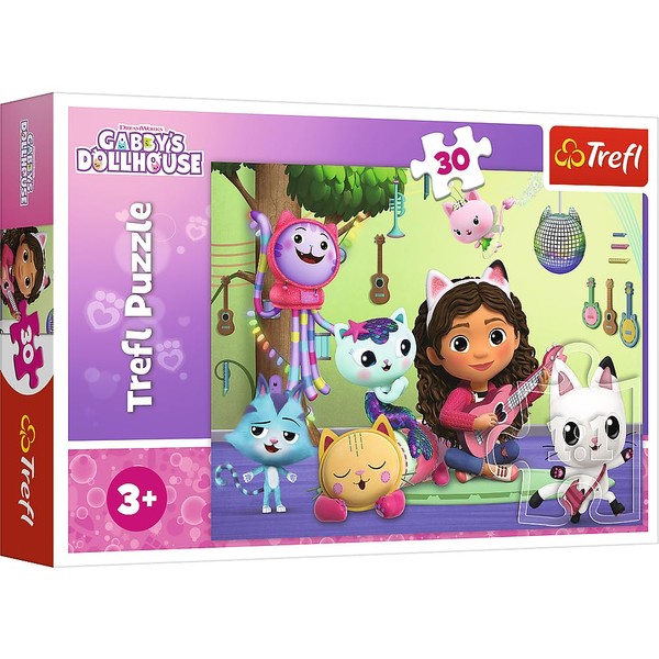 Trefl 18301 30-Piece Colourful Puzzle with Fairy Tale Heroes, Creative Game, Cats, Music, Activity for Children from 3 Years, High Element Gabby's Dollhouse, Gabi and Her Beautiful House