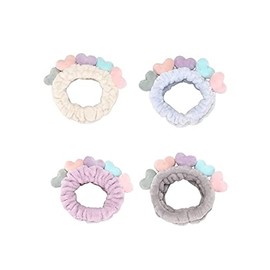 YOVECATHOU 4 Pcs Makeup Hair Band Elastic Soft Warm Headband Wash Face Hairbands For Girls Women Spa Yoga Sports Shower Facial