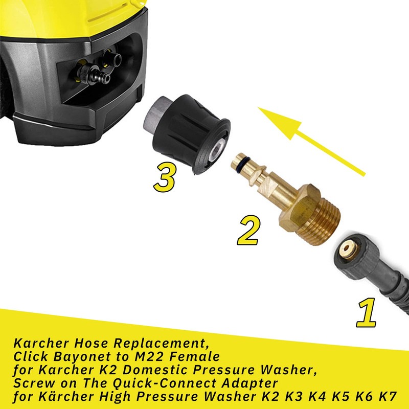 Buaak High Pressure Washer Adapter, M22 14mm Quick Connect Adapter