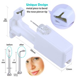 Firstomato 2 Pack Self Use Nose Piercing Gun Safe Nose Piercing Kit Tool Painless and Allergy Free Nose Piercer with Hypoallergenic Nose Studs