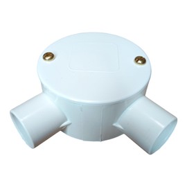 HanaMoon White 20mm PVC 2 Way Conduit Box with Lid and Screws - Pack of 1