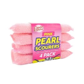 FabFinds Scourers Sponge Non Scratch Kitchen Sponge Washing up Sponge Pads (Pink Pearl, Pack of 12)