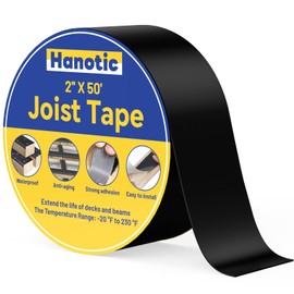 Hanotic Joist Tape for Decking 2" x 50', 1 Rolls Weatherproof Butyl Sealant Tape - Waterproof and Anti-Corrosion for Extend Deck Life for Wood Joists Beams Roof Rv