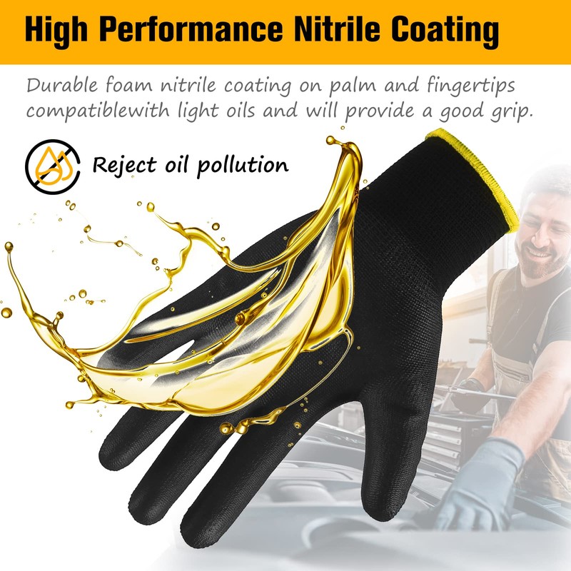 Rainberg Pack of 12 or 24 Safety Gloves, Work Gloves,