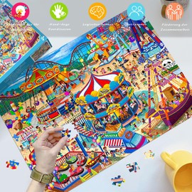 HUADADA Puzzle 1000 Pieces Adult Happy Amusement Park 1000 Pieces Puzzle for Adults and Children from 14 Years