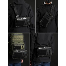 TACTICAL_GEEK Cache L3 EDC Lightweight Sling Bag Chest Crossbody Bag for Men Women Compact Bum Bag Adjustable Shoulder Bag Shoulder Bag Chest Bag for Travel School Hiking, X-pac Multicam Black