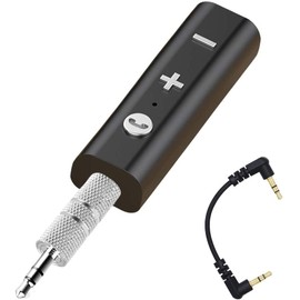 Mini Bluetooth 5.0 Receiver, Portable Bluetooth Receiver, Bluetooth Aux Adapter with 3.5mm Audio jack, Clip, Charging Cable for Car, Home Stereo, Headphones, Speaker