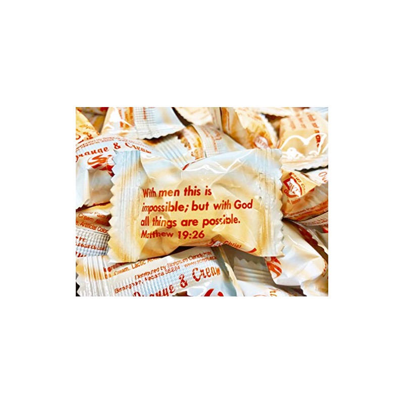 Scripture Candy, Orange and Cream Hard Candy 5.5 Ounce Bag,