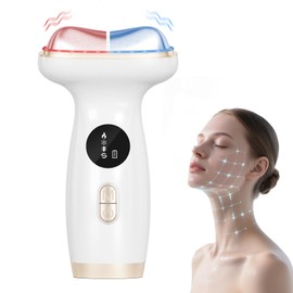 Cold Heat Facial Massager with Red Light Therapy, Christmas Gifts for Women 7-in-1 LED Gua Sha Sculptor, Microcurrent, Vibration for Face Neck Eye Lifting, Wrinkles, Puffiness, Firming