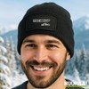 Huuraa Beanie Hausmeister mit Herz Geschenk Black Hausmeister Geschenkidee