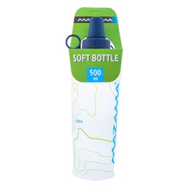 Aquabend Collapsible Soft Water Bottle Leakproof Bite Valve Reusable BPA-Free Ultralight Travel Water Bottle Flask for Running, Gym, Camping, Hiking, Travel, Sports. (500ml) Color May Vary