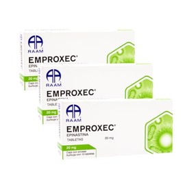 Epinastina 20 mg Caja con 10 Tabletas RAAM Laboratorios | Antihistamínico | Tratamiento de alergias | Alergia estacional | Medicamento Genérico de Flurinol, Presentación: (3 Pack, 3, unidad)