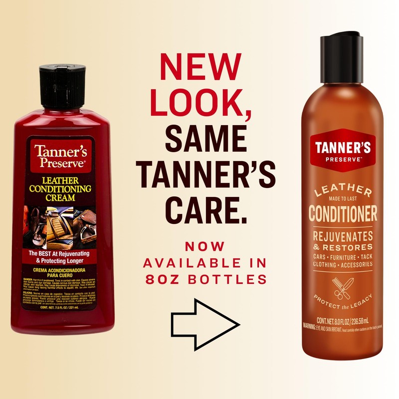 Tanner's Preserve Leather Conditioner, Rejuvinates & Restores Finished Leather, Use