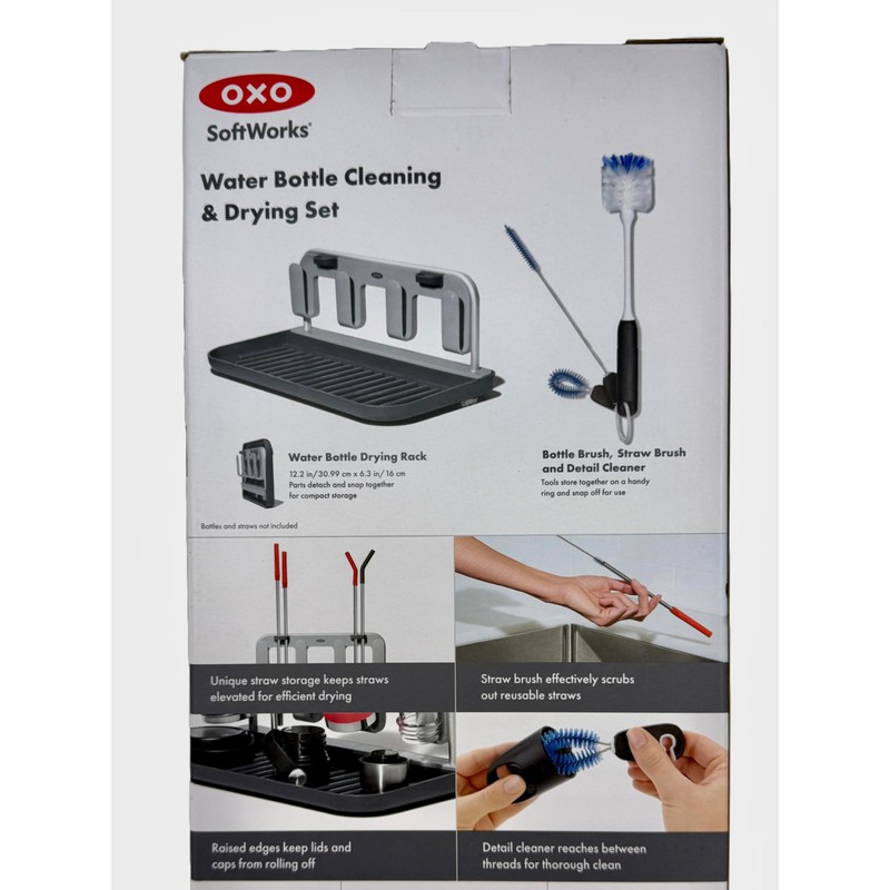 OXO Softworks Water Bottle Cleaning & Drying Set