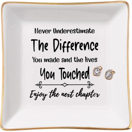 Svnntaa Retirement Gifts for Women Coworker Leaving Gifts Going Away Gift Retirement Gift Jewelry Dish for Friends Retired Teachers Nurses Doctor Boss Goodbye Farewell Gifts for Coworkers New Job