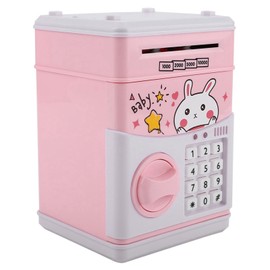 Toy Bank ATM Electric Password Money Box Automatic Saving Music Child Baby Kids Gift (Pink)