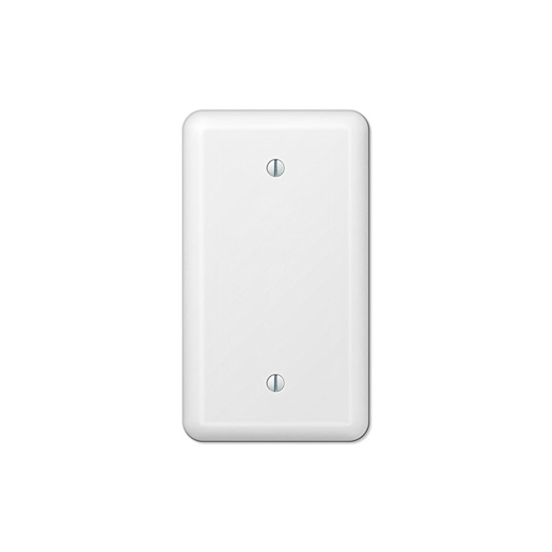 Amerelle Devon Single Blank Steel Wallplate in White