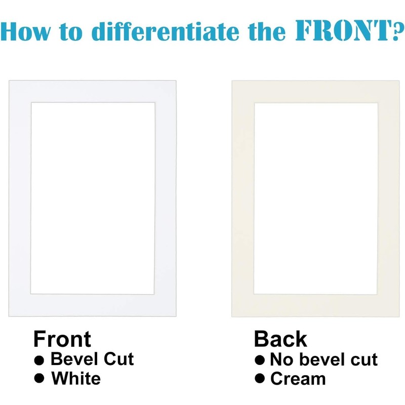 Egofine 8x10 White Picture Mats Pack of 6, Frame Mattes