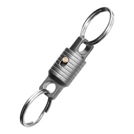 MiOYOOW Titanium Keyring, Double Ended 360° Rotating Key Rings with Removable Quick Release Multifunctional Car Key Holder with Lock for Wife Man Friends Gift, silver