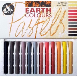 Home Supplies Direct 5 Pack Assorted Pastel & Charcoal Sticks Set Compressed Black White Grey Earth Pastel Colours Non Toxic