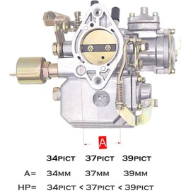 39 Pict-3 Carburetor For VW Beetles Super Beetles 1971-1979 Dual Port 1600cc Air Cooled Type 12V Engine Electric Choke Volkswagen Bug Bus Thing Karmann Ghia Sedan Kombi, SOLEX 39MM 113129031K