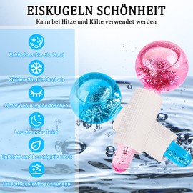 Ice Globes Face, Ice Roller Face Cooling Balls Set for Eyes & Neck, Ice Globes Eye Roller, Face Massager for Beauty, Tightens Skin, Reduces Swelling, Wrinkles, Dark Circles