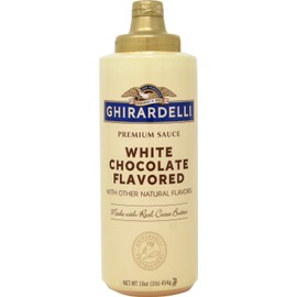 Ghirardelli White Chocolate Sauce Squeeze Bottles 16 oz (Pack of 3) with Ghirardelli Stamped Barista Spoon