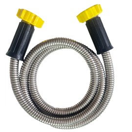 304 Stainless Steel Garden Leader Hose, with Female to Female Connector, Short Water Hose for Outdoor,Max for Cleaning Pet Car Wall,12FT