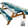 Picnic Table Cover with Bench Covers Camping Essentials Waterproof Windproof