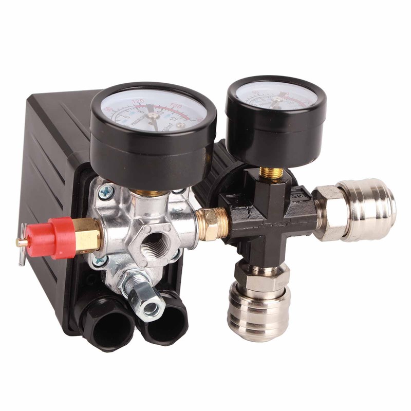 Air Compressor Pressure Switch 1/4in 4 Holes Controller Regulator Valve