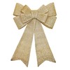 Pre-lit Gold Christmas Bow - Flashing, Dimmable LEDs, Timer,Remote Control,