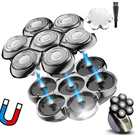 SOLASKY Cabezal universal magnético de 7 cuchillas para afeitadora de cabeza universal para Freebird Freedom Grooming SHPAVVER Wyklaus AidallsWellup KIBBY Telfun mejorado Kensen Head Shaver Universal
