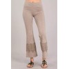 Chatoyant Wide Lace Crop Pants Stone Medium