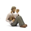 Figurine Statue Father and Child Sculpted Hand-Painted Figurines Gift for