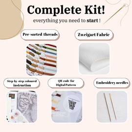 Luca-S Gold Spanish Girl Counted Cross Stitch Kit B702 Counted Cross Stitch Kit for Adults Needlework and Embroidery Kit