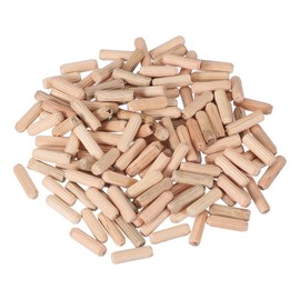 PATIKIL Wooden Dowel Pins 1/4" x 3/4" (6mm x 20mm) Straight Dowel Rods Wood Fluted Dowels Rods for Crafts Furniture DIY Hardwood Count 150