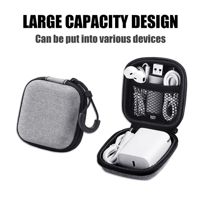 3 Portable Hard Shell Headphone Cases in Grey Over the