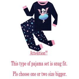 KikizYe Big Girls Pajamas Kids Cotton Dance Pjs Girl Ballerina Jammies Size 10