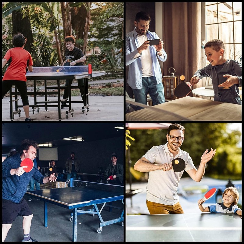 CUEMOON rete ping pong da tavolo set ping pong,2 Racchette,6