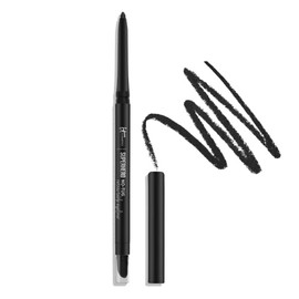 IT Cosmetics Superhero No-Tug Retractable Eyeliner, Black - All-Day Wear, Waterproof Formula Won't Smudge - With Avocado Oil, Chamomile Extract, Vitamin E & Carnauba Wax - 0.008 oz