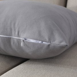 Gyulin 2 Pack Home Decorative 100% Cotton Canvas Square Solid Toss Pillowcase Cushion Cover Pillow Cover with Hidden Zipper Closure Only Cover No Insert Slipcovers for Couch Sofa Bed 65x65cm,White