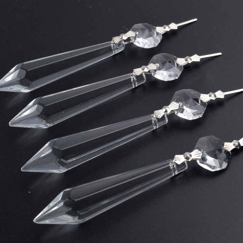20 Pieces Clear Chandelier Crystals, 63mm Replacement Crystal Icicle Prisms