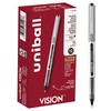 uni-ball(R) Vision(TM) Rollerball Pens, 0.7 mm, Fine Point, Gray Barrel,
