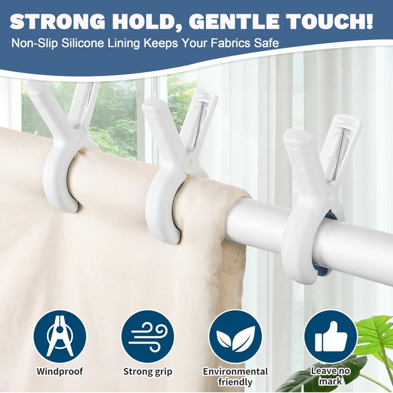 Pack of 6 Large Towel Clips for Beach Loungers, Alluring