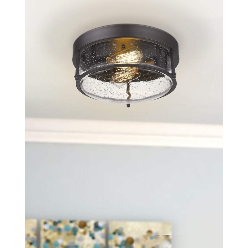 FEMILA Flush Mount Lighting Fixture, 12inch 2-Light Metal Ceiling Light