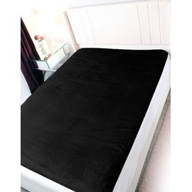 PassionMate100% Waterproof & Stain Proof Intimacy Bed Pad - Couples Massage - Ultra-Soft, Silent, Plush Bedsheets Protector with Tuck-in Sides (Black, Queen)