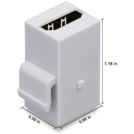 VICTEK 10-Pack HDMI Keystone Female to Female Coupler Snap-in for Wall Plate - White, hd-9523