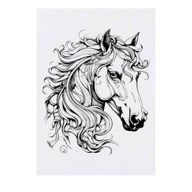'horse' Temporary Tattoo - Water Resistant, Skin-Safe, Non-Toxic Transfer (TO00062459)