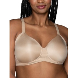 Vanity Fair Women's Beauty Back Bra with Extended Side & Back Smoothing, Full Figure Wirefree - Rose Beige, 38D