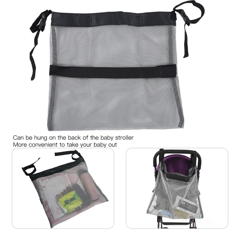 Multifunction Hanging Baby Stroller Mesh Storage Bag Portable Breathable Practical